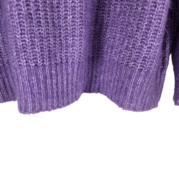 Zara Alpaca-Wool Blend Pullover Knit Ribbed Lavender Sweater - Picture 7 of 15